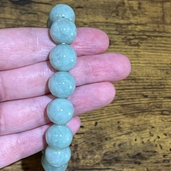 Jadeite 13mm Beaded Stone Bracelet - Picture 6 of 7